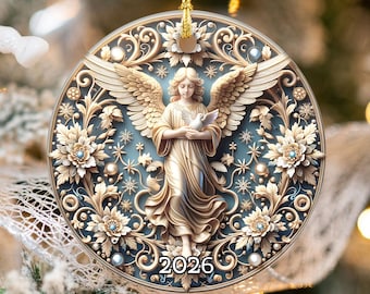 2026 Angel Christmas Ornament, Christmas Decoration, Holiday Gift Idea, Heirloom Keepsake, Ornament Gift, Gift Exchange, Gift Idea Xmas Tree