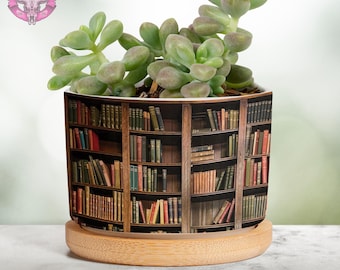 Book Vintage Plant Pot Succulent Planter, Teacher Gift, Bookworm Gifts, Librarian Gift, Teacher Book, Teacher Back to School Gift,Book Lover
