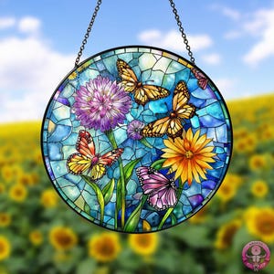 Butterfly Window Stained Glass Suncatcher, Light Suncatcher Window Hanging, Garden Lover, Wall Decoration, Gift For Her