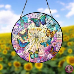 Butterfly Window Stained Glass Suncatcher, Light Suncatcher Window Hanging, Garden Lover, Wall Decoration, Gift For Her