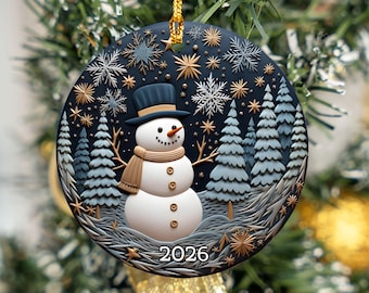雪だるまオーナメント 2026、クリスマスデコレーション、ホリデーギフトアイデア、家宝、オーナメントギフト、ギフト交換、ギフトアイデア、クリスマスツリー