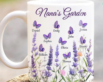 Mom Grandma's Garden, Personalize Mug Gifts From Grandkids, Gift For Mom Nana, Mother's Day Gift 2025,  Customized Coffee Mug With Kids Name
