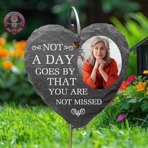 Not A Day Goes By That You Are Not Missed, Personalized Garden Slate, Grave Marker, Bereavement Gift, Memorial Gift Sympathy Gift