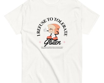 Me niego a tolerar la camiseta del gluten, intolerancia al gluten, sin gluten, meme, divertido, algodón