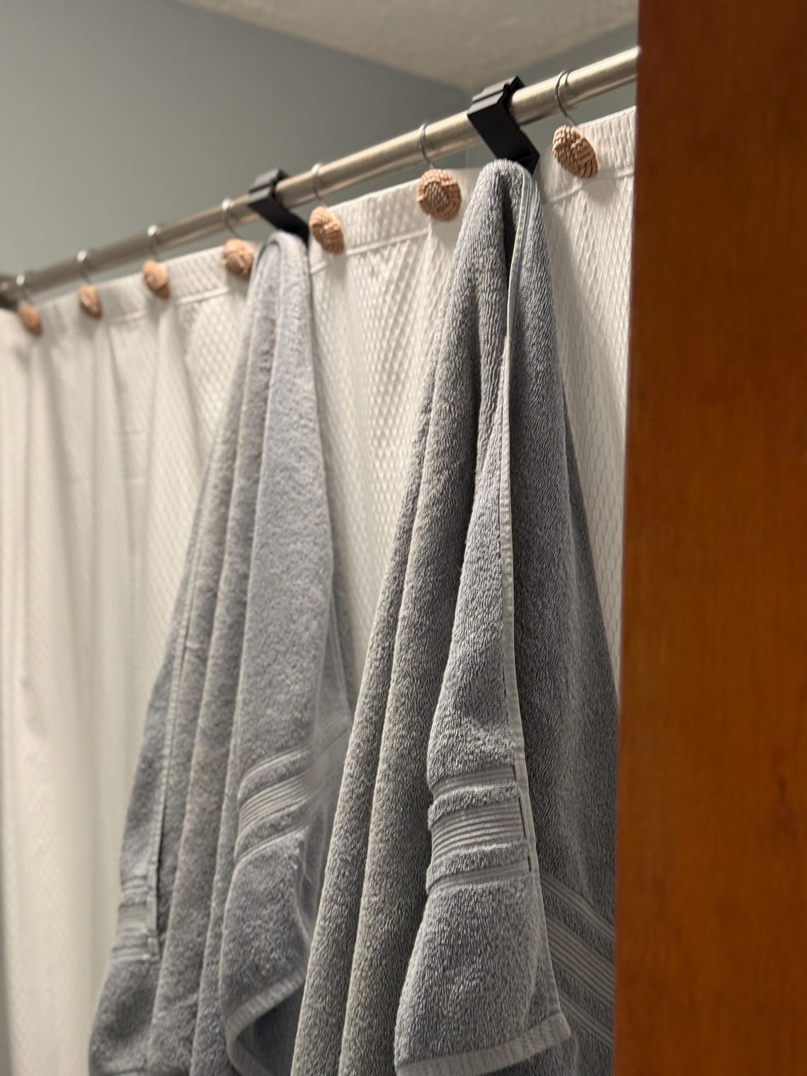 2 Pack Shower Rod Towel Hooks-bathroom Essentials - Etsy