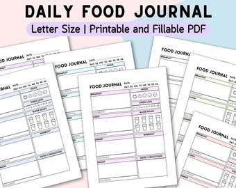 Daily Food Journal: Diet & Fitness Tracker (Printable Digital Download)