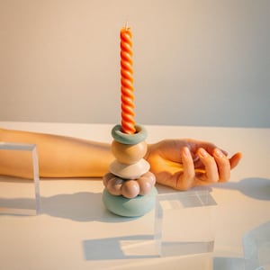 The Multi-coloured Stackable candlestick holder