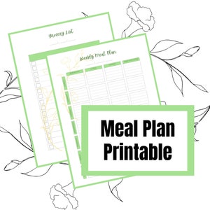 Weekly Menu Plan Printable Meal Plan Pdf Menu Planner - Etsy