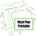 Weekly Menu Plan Printable Meal Plan Pdf Menu Planner - Etsy