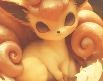 Pokémon Vulpix Hatchling Digital Download - Printable Wall Art, Instant Anime & Gaming Decor, DIY Home Accent - Awakening Collection