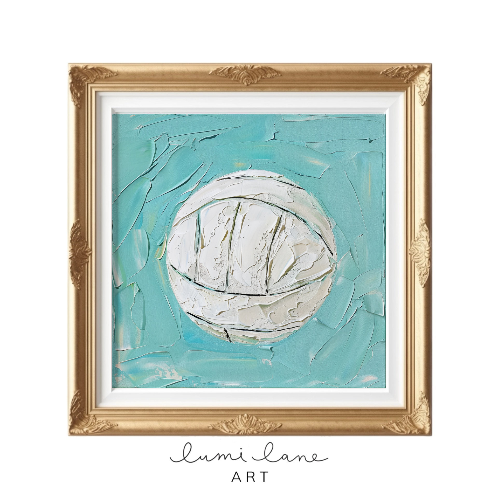 Netball Paint Volleyball Art - Downloadable Wall Art, Original Oil Painting, Digital ...