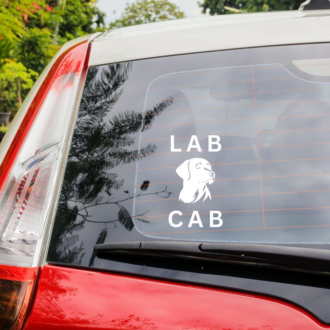 Lab Cab Car Decal, Labrador Rear Window Sticker - Etsy