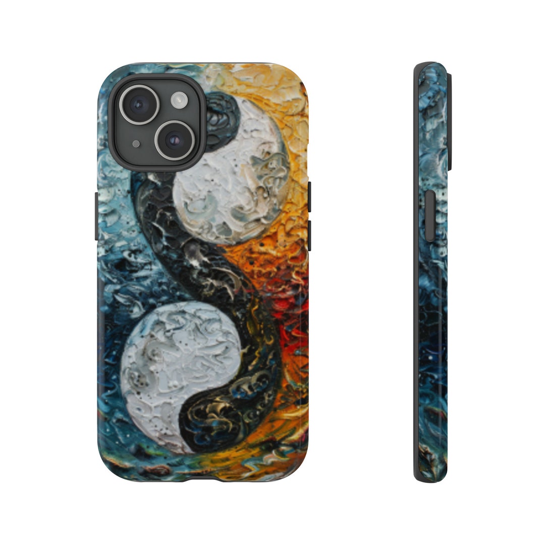 Van Gogh Style Yinyang Symbol Phone Case, Yin Yang Phone Case, Yin
