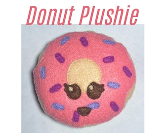Donut de pelúcia feito à mão em feltro, estilo kawaii