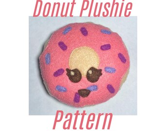 Pelúcia de Donut com Estampa Kawaii