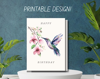 Cartão de aniversário do beija-flor