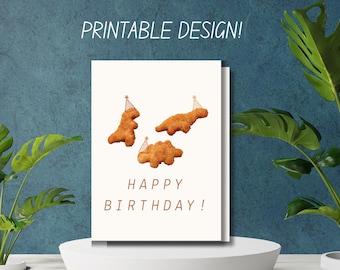 Cartão de aniversário com pepita de dinossauro