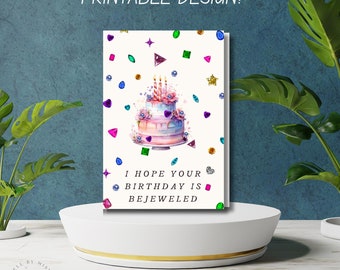 Cartão de aniversário com joias