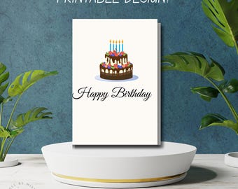 Cartão de bolo de aniversário