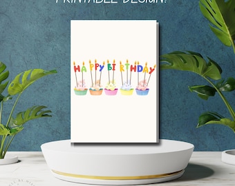 Cartão de cupcake de feliz aniversário