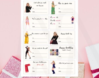 Etiquetas de presente temáticas da Taylor Swift