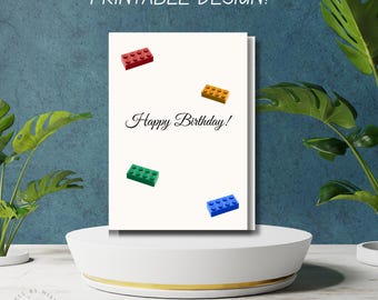Cartão de aniversário Lego