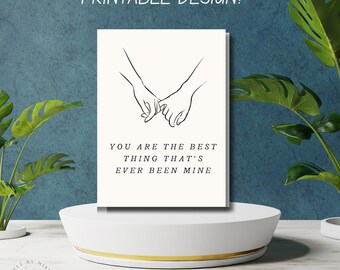 Cartão "Você é a melhor coisa que já me aconteceu", arte minimalista (download digital)