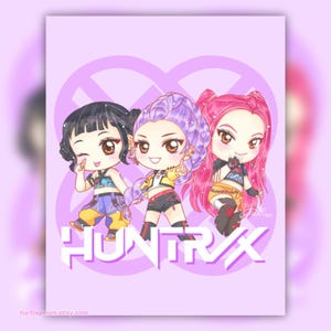 K-pop Demon Hunters Art Print - Huntrix 5x7&quot;