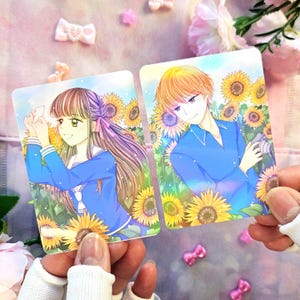 Cartes photo anime holographiques Tohru et Kyo, corbeille de fruits