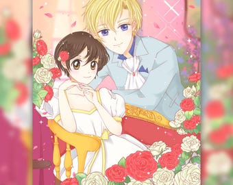 Haruhi and Tamaki Ouran High School Host Club Art Print