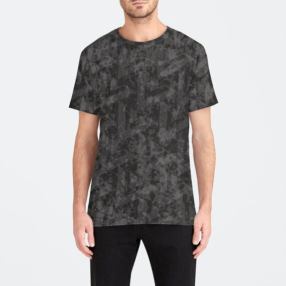 Men s Velvet Short Sleeve T shirt Black Pattern Victor and Valor Tee Etsy Canada