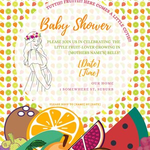 Fruit thema baby shower uitnodiging