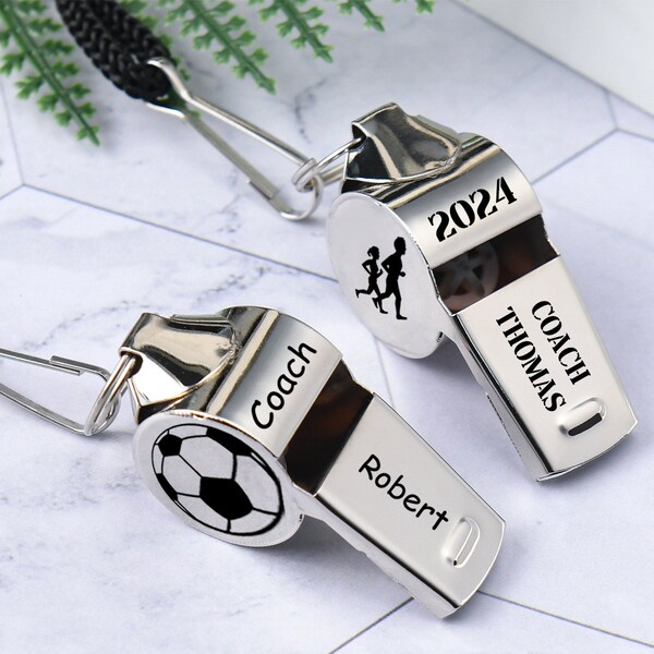 Engraved Sports Whistle Necklace,Personalized Whistle, Gift for Football and Basketball Coaches,Custom Coach Whistle,Graduation Gifts