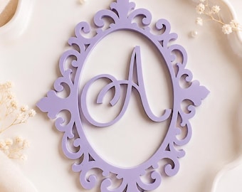 Quinceañera Acrylic Cake Charm, Personalized Initial Cake Charm, Monogram Cake Topper, Acrylic Cake Gem, Sweet 15 Cake Decoration, Engagemen