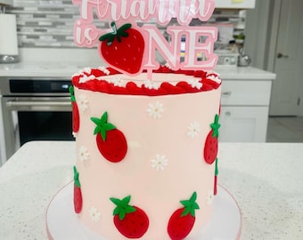 Berry First Birthday Acrylic CakeTopper | Strawberry CakeTopper | Berry One Birthday | Berry Two Birthday | Berry birthday CakeTopper acryl