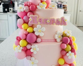 Groovy Acrylic Name | Groovy Cake Charm | Groovy Acrylic Cake Charm | Groovy Birthday Cake Charm | Retro Cake Charm | Daisy Cake Charm