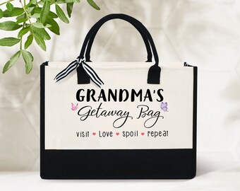 Grandma's Getaway Bag, Grandma Tote Bag, Grandma Nana Bag, Grandma Gift Bag, Shopping Bag, Mothers Day Gift, Grandma Beach Bag