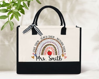 Teacher Tote Bag, Personalized Teacher Bag, Teacher Appreciation Gift, Gift For Teacher, Custom Teacher Bag, Back to School, Teacher Gift