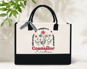 Bolsa de mano personalizada para consejero escolar, regalo de agradecimiento al maestro, regalo de consejero escolar, regalo de agradecimiento al consejero, bolsa de consejero personalizada