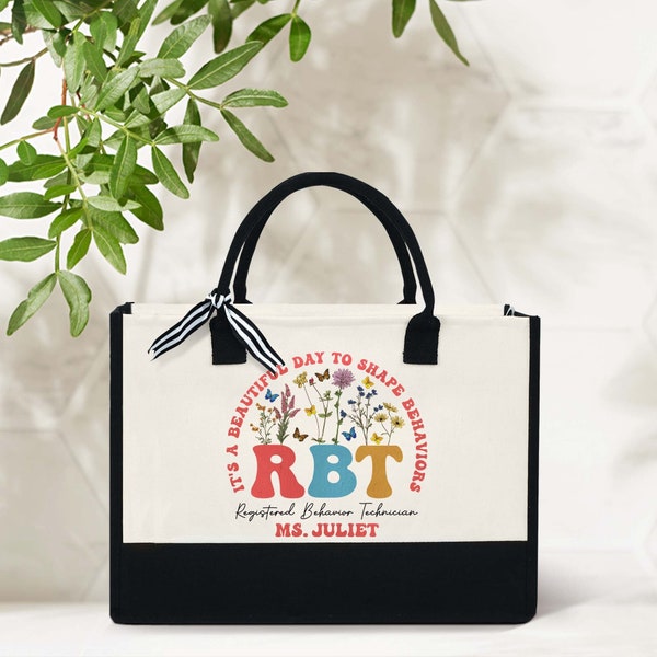 RBT Registered Behavior Technician Tote Bag, Behavior Analyst Gifts, It's A Beautiful Day To Shape Behaviors, ABA Gifts, Behavior Tech Gift