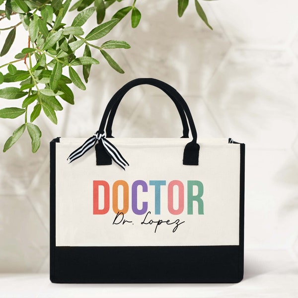 Personalized Doctor Tote Bag, Customized Doctor Bag, Doctor Student Gift, Custom Gift For Doctor, Med School Tote Bag, Future Doctor Bag