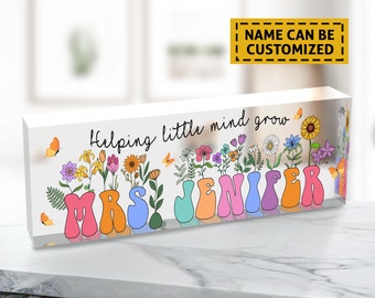 Teacher Desk Name Plate, Name Plate for Desk Gift For Teacher, Teacher Appreciation Gift, Teacher Sign, Teacher Gift For Women, Office Decor