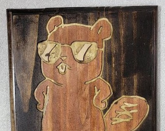 Animal - Beaver "Dam" wood art #61