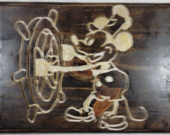 Disney - Steamboat Willie wood art #32