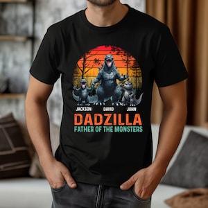 Personalized Dadzilla Shirt, Dadzilla Fathers Of Monsters Shirt, Custom Kids Name Shirt, Godzilla Shirt, Fathers Day Gift for Dad, Grandpa