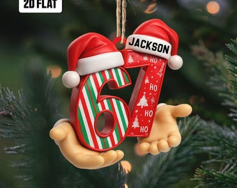 Personalized Six Seven 2D Flat Ornament, Funny Number Meme Ornament, 6 7 Christmas Tree Decoration, Christmas Gift, Gen Alpha Humor Ornament