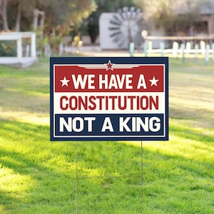 No Kings In America Protest Yard Sign, Anti-Trump Resistance, Political Activist Poster, Rally Sign, Resist Fascism Protest Poster