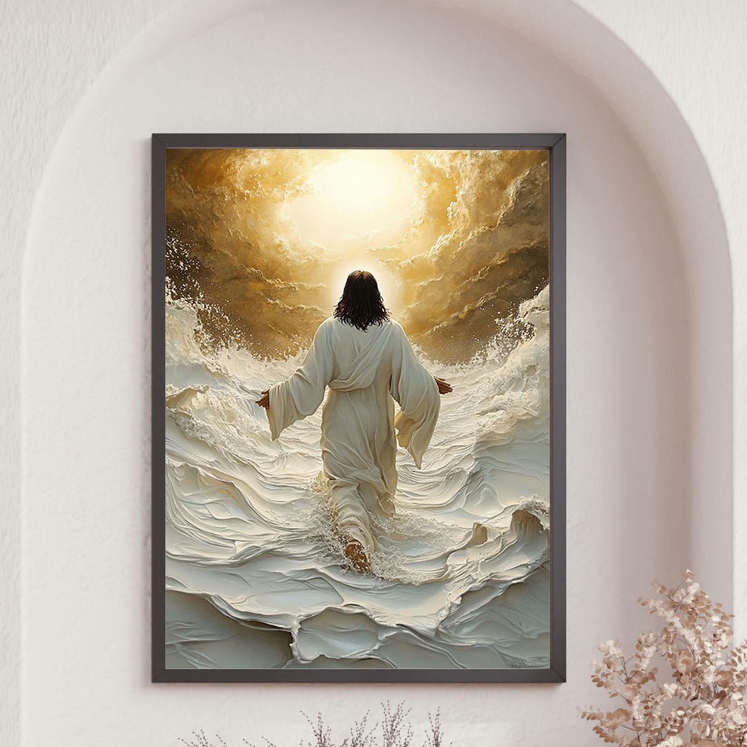 Jesus Wall Art for Christian Poster/canvas, Jesus Christ Walking on ...
