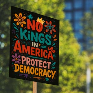 Protect Democracy Sign, No Kings In America Anti-Trump Poster ,Freedom Lovers Gift, Political Activist Rally Sign, Anti MAGA Sign bild 3