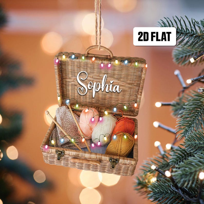 Personalized Knitting Yarns Box 2D Flat Ornament, Knitting Accessories